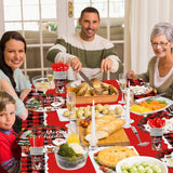 185 Pcs Christmas Party Decorations Christmas Party Supplies Tableware Set Serves 24, With Plates Napkins Cups Fork Knives Spoon Tablecloth Banner Balloons For Xmas Holiday Party Decorations