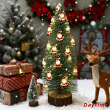 2 Pack Battery Operated Fairy String Lights For Christmas Tree Decorations, 7Ft 20Led Santa String Lights For Indoor Chr