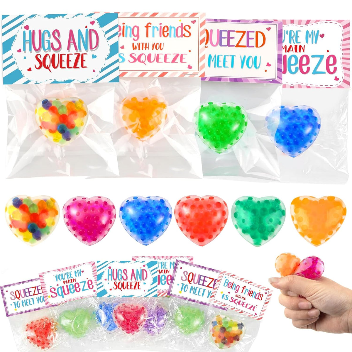24Pack Valentines Day Cards With Heart Balls Valentines Day Gifts For Kids Valentines Exchange Cards For Boys Girls School Classroom Party Favors
