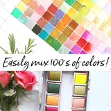 Professional Watercolor Paint Set By Kristy Rice | 12 Unique Water Colors In Inspirational Watercolor Tin W/Removable Tray | Travel Watercolor Set | Paint Palette With Lid