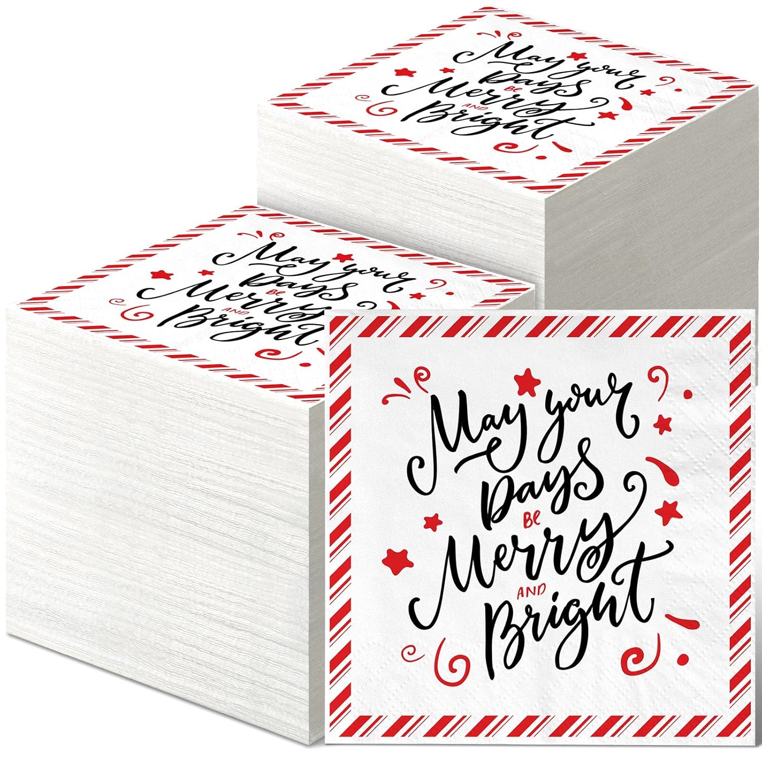 200 Pieces Christmas Disposable Paper Napkins Christmas Napkins Paper Disposable Napkins For Christmas Party Paper Napkins Decorative Paper Napkin For Party Dinner Lunch Holidays