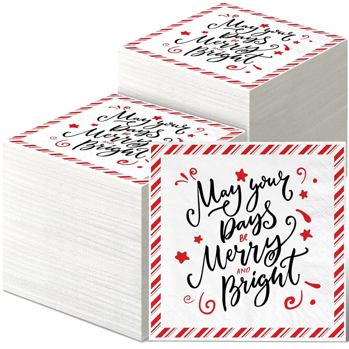 200 Pieces Christmas Disposable Paper Napkins Christmas Napkins Paper Disposable Napkins For Christmas Party Paper Napkins Decorative Paper Napkin For Party Dinner Lunch Holidays