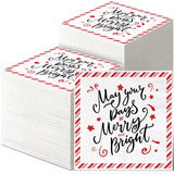 200 Pieces Christmas Disposable Paper Napkins Christmas Napkins Paper Disposable Napkins For Christmas Party Paper Napkins Decorative Paper Napkin For Party Dinner Lunch Holidays