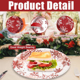 50 Pcs Christmas Oval Paper Plates 10" X 12",Large Disposable Xmas Party Decorations Paper Winter Snowflake Plates For Xmas Holiday New Year Dinner Party Supplies,50 Guests