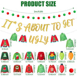Ugly Sweater Party Decorations - It'S About To Get Ugly Banner, Felt Garland, Christmas Lights & Ideas For Home Mantel