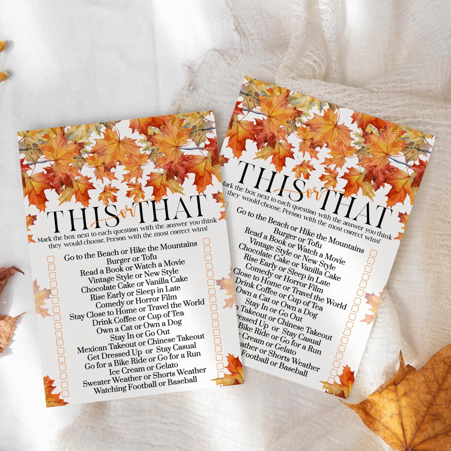 Fall In Love Bridal Shower Games – 25 Pack, Premium Quality 5X7 Cards, Fun Wedding Would She Rather Activity, Perfect For Rehearsal, Couples, Birthdays, And This Or That Party Game