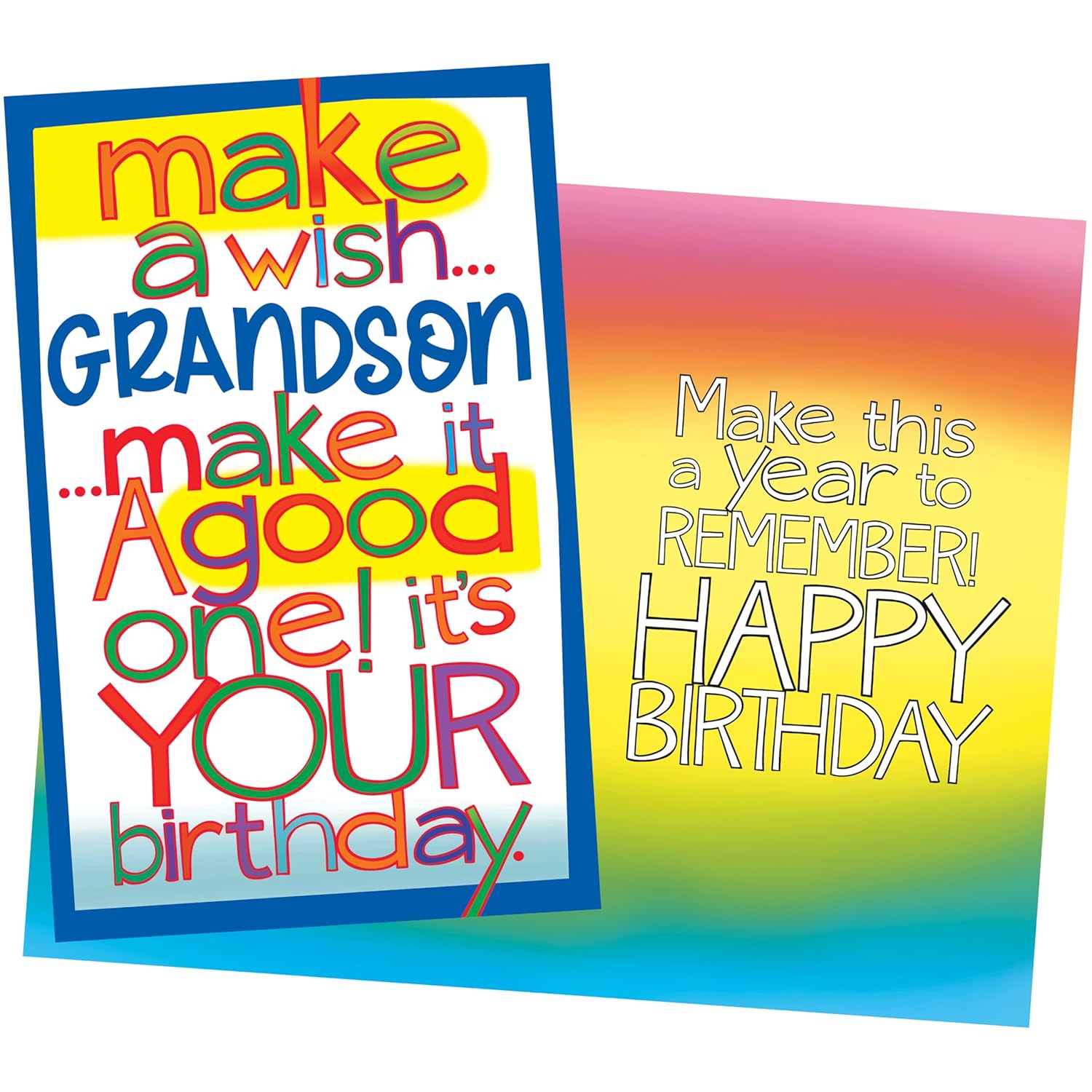 Birthday Card For Grandson - Made In Chicago - Excellent Card Stock, Envelope Included - Perfect Size: Opens To A Generous 10?×7.75? - Packaged In Extra Sturdy Mailer - 95780