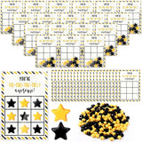 30 Sets Tic Tac Toe Board Inspirational Cards With Mini Star Bulk Gifts For Activities Party Favors(You'Re Tic Tac Tally Awesome,Black And Yellow)