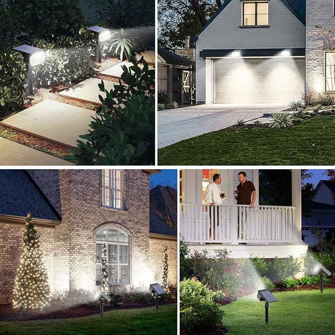 10 Pack 46 LED Solar Spot Lights Waterproof 2 in 1 Cool White Landscape Pathway Lights