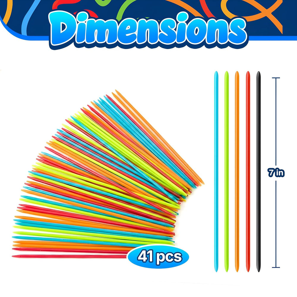 Hi-Q Pick Up Sticks Game: 41 Brightly Colored Plastic 7