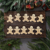 The 9 Pcs Christmas Gingerbread Man Banner Gingerbread Man Garland Hanging Ornament For Door Wall Tree Window Home Office Hanging Decoration Christmas Party Favor Supplies