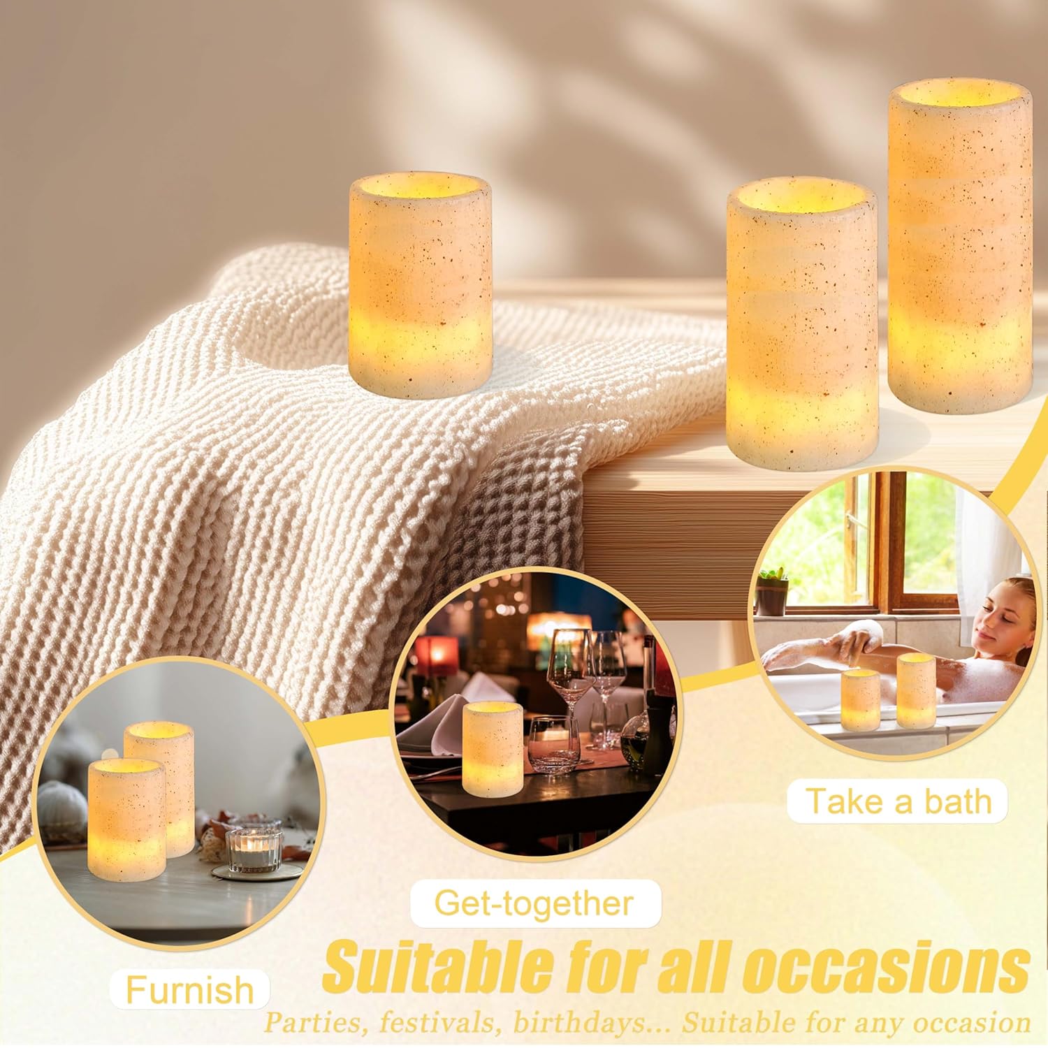 Led Candles,Battery Operated 10-Key Timer Remote