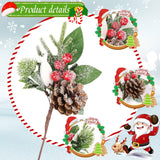 Artificial Christmas Picks 20 Pack Assorted Holly Berry Stems Frosted Pine Cones Faux Red Berries White Floral Picks Sprays For Xmas Tree Vase Crafts Garland Christmas Wreath Decoration