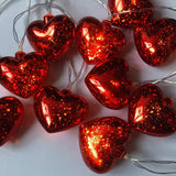 Valentine Heart Lights 6.8Ft 10 Led Valentines Decor Lights With Remote Timer, Battery Powered Heart String Lights Indoo