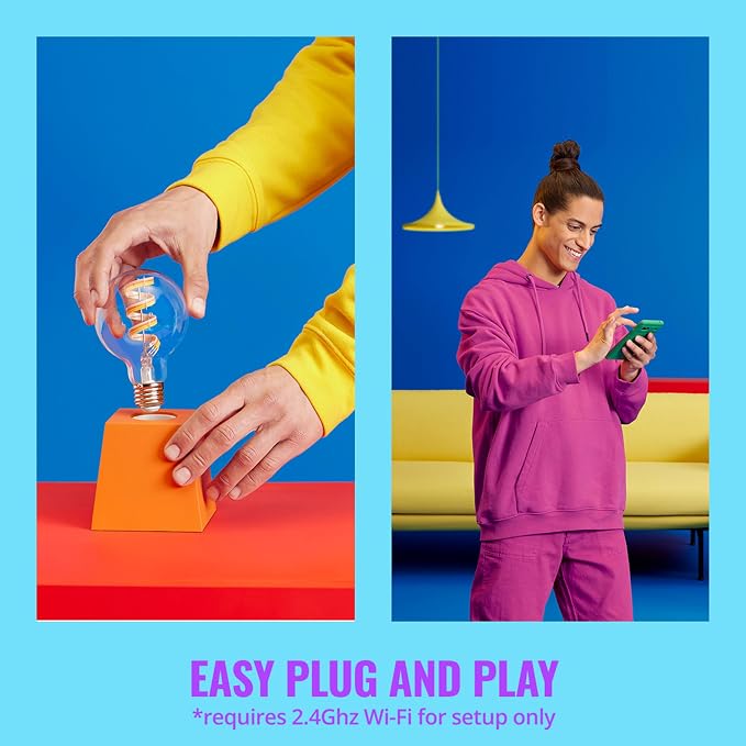 G25 Color Filament LED Smart Bulb 300 Lumen E26 Wi-Fi Enabled Matter Compatible Voice and App Control