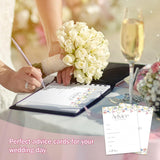 Advice And Wishes For The Mr And Mrs, 25 Wedding Advice Cards For Bride And Groom, Bridal Shower Engagement Party Games, Spring Flower Theme, 5X7 Inches -A01