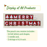 Felt Merry Christmas Banner Garland, 6.5''X5'' Each Piece,8.2 Ftx2, Indoor Decorations, Banner For Christmas Xmas Decorations Indoor, Home Office Party Fireplace Decor
