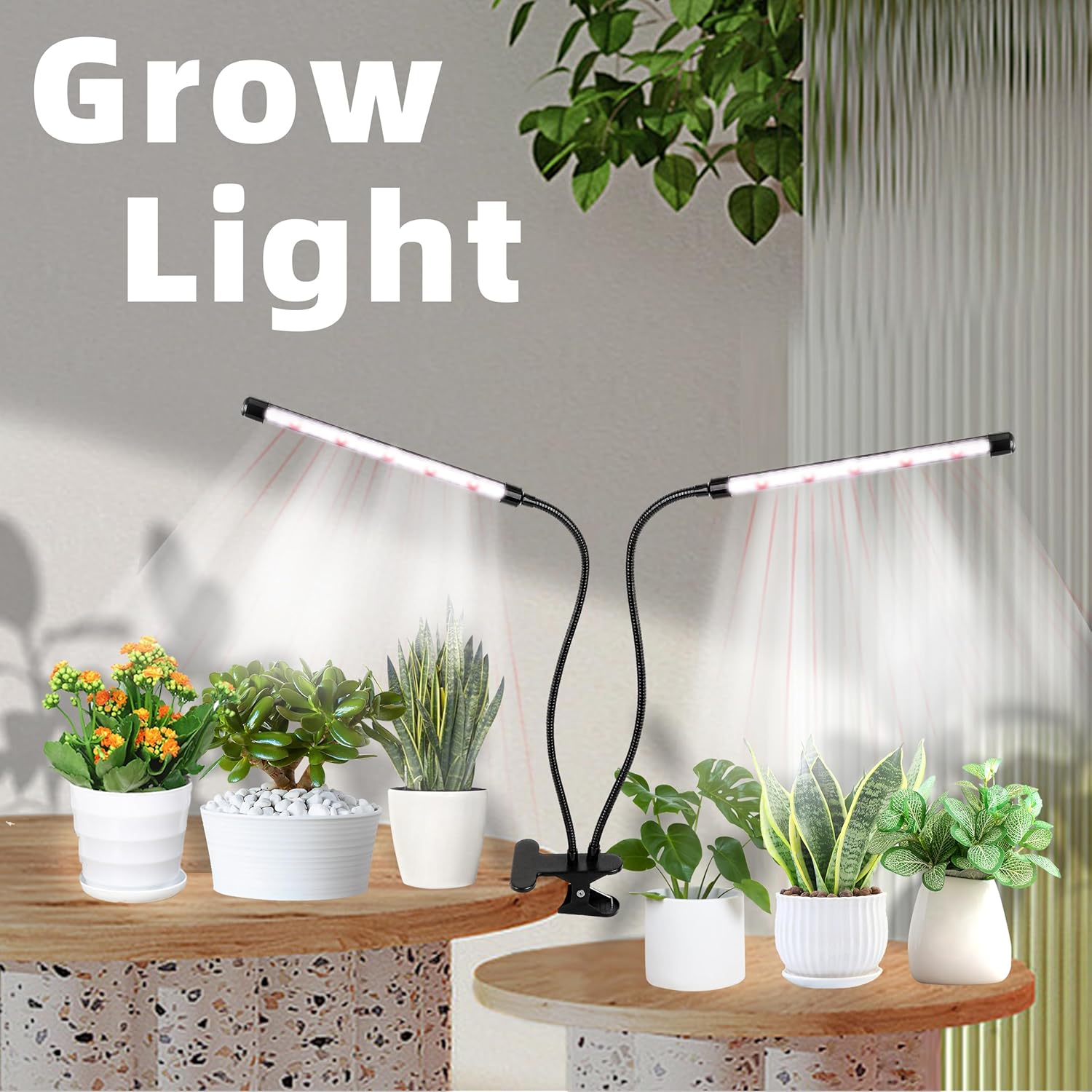 Full Spectrum LED Grow Light 6500K Plant Growing Lamp with Clip 84 LED Indoor Plant Light