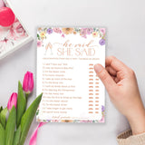 Wedding Bridal Shower Games, He Said She Said Game Cards, Wildflower Wedding Game, Engagement Party Favor, Bridal Shower Decorations Supplies, Reception Games 25 Guests-03