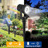Solar Garden Spot Lights IP65 Waterproof 6000K Landscape Lights with 9.8FT Cable