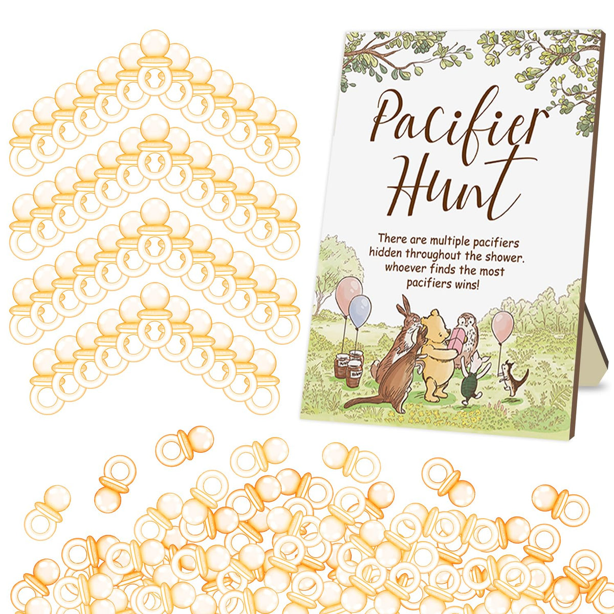 Winnie Baby Shower Decoration-Pacifier Hunt Party Games-Party Games-Pooh Gender Reveal Decorations- Winnie Birthday Decorations- Party Decorations