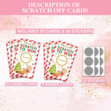 Christmas Scratch Off Game Cards - Xmas Party Scratch Games For Adults - Christmas Raffle Tickets - Holiday/New Year Party Activities & Supplies Decorations - 50 Pack(07)