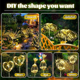120 LED Solar Firework Garden Lights Outdoor Waterproof Fairy Sparkler Lights for Yard Patio Flower Pot Landscape Decor Holiday Gift for Women and Grandma
