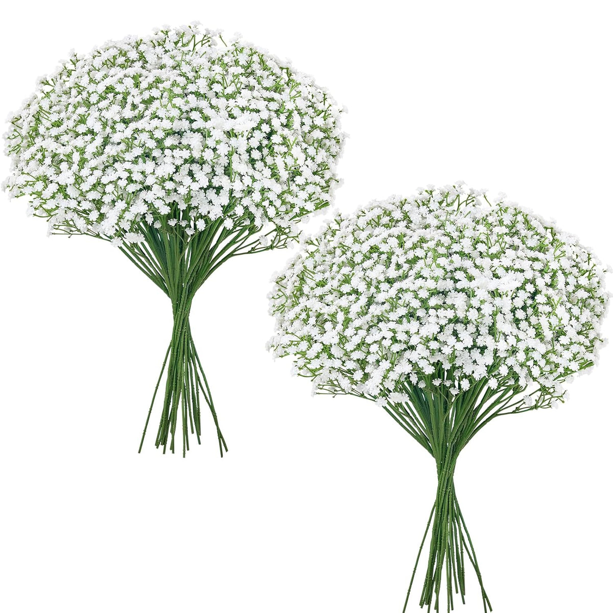 Babys Breath Artificial Flowers - 20Pcs Real Touch White Gypsophila Bouquets For Floral Decoration, Wedding, Home, Party, And Garden