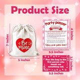 Valentine'S Day Pass The Bag Game -44 Fun Game Cards & 1 Heart - Print Canvas Bag - Valentine'S Party Games For Teens & Adults - Date Night Icebreaker, Home & Office Party Activity & Supplies - A01