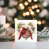 Happy Valentine Day Card, Cardinal Couple Birds Card, Artful Quilling Quilled Card For Christmas, Holiday, New Year, Valentines, Couple, Mom, Dad, Friend, Boss (Cardinal)