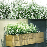 12 Bundles Spring Artificial Flowers Outdoor Artificial Plant Decor Uv Resistant Fake Plastic Flowers Faux Shrubs For Home Garden Porch Hanging Planters Outdoor Summer Decoration(White)