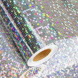 17 In X 32.8 Ft (46.5 Sq.Ft.) Holographic Wrapping Paper Roll, Silver Dots Gift Wrap For Disco Party, Wedding, Birthday, Christmas, Bridal Shower, Father'S Day, Graduation