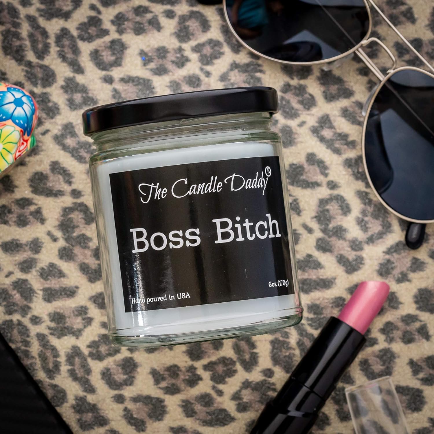 Boss Bitch - Apple Maple Bourbon Scent - Maximum Scented 6 Ounce Jar - 40 Hour Burn Time