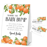 How Big Is Mommys Belly Game, Measure The Baby Bump Baby Shower Game, Orange Summer Baby Shower Party Decorations & Supplies, 1 Sign & 50 Guess Cards-A08