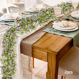 Artificial Baby Breath Flower Vines, Babys Breath Artificial Flowers Real Touch Faux Gypsophila Hanging Fake Baby'S Breath Garlands For Wedding And Baby Shower Decor 2Pcs 5.8Ft?Purple?