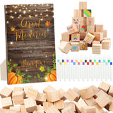 97 Pcs Pumpkin Baby Shower Games Sign Kit,Including Decorate A Block Game Sign 72 Diy Blank Wooden Blocks 24 Painting Pen To Draw Your Idea For Fall Baby Shower Game Thanksgiving Gender Reveal Party