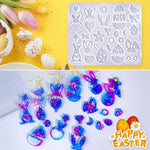 3 Pack Easter Earring Molds For Resin, Easter Bunny Molds Silicone Egg Epoxy Resin Casting Mold With 200Pcs Metal Hook For Keychain Jewelry Pendant Diy Earring Supplies