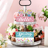 5 Pcs Spring Tiered Tray Decor Flower Book Stack Decor Farmhouse Mini Faux Decorative Books Bundle Easter Decorations For Spring Easter Home Table Centerpieces(Flower)