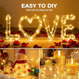 24 Pack Battery Operated Fairy Lights 7FT 20 LED Warm White Twinkle String Lights 3 Modes Waterproof Silver Wire for Mason Jars Wedding Party Christmas Decor