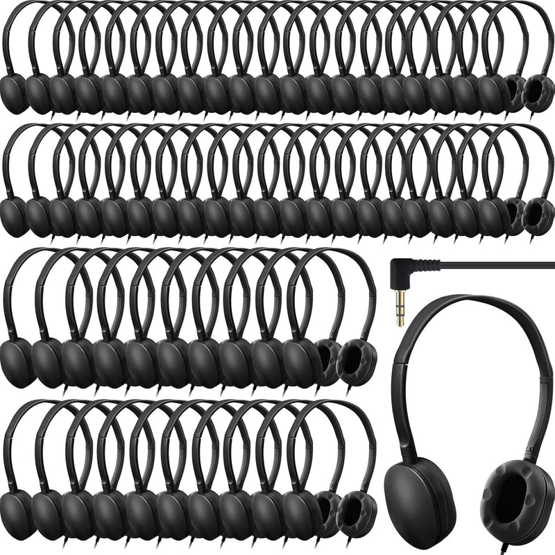 60 Pack Bulk Headphones For Classroom Black Student Headphones Adjustable Scho