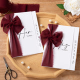 Burgundy Chiffon Ribbon For Flower Bouquet, 2" X21Yd Fabric Ribbon For Gift Wrapping, Handmade Frayed Ribbon For Wedding, Chiffon Silk Ribbon For Christmas Decorations