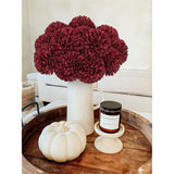 12 Pcs Artificial Burgundy Chrysanthemum Stems – 11” Tall Silk Mums Flower Heads With Green Leaves, Flexible Stems For Fall Floral Pick Arrangements, Home, Wedding & Seasonal Decorations