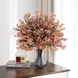 6Pcs Fake Flowers Babys Breath Silk Artificial Flowers Gypsophila Bouquets Bulk Real Touch Fall Stems For Home Boho Living Room Bedroom Decor Diy Floral Arrangement, Beige Brown