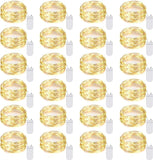 24 Pack Battery Operated Fairy Lights 7FT 20 LED Warm White Waterproof Mini String Lights for Mason Jars Wedding Party DIY Decor