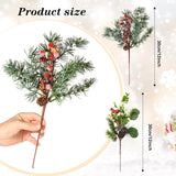 12 Pcs Artificial Christmas Picks Red Berry Pine Picks 12 Inch Berry Branches Holly Pine Flower Pick Berry Pine Cones For Christmas Crafts Winter Holiday Decoration