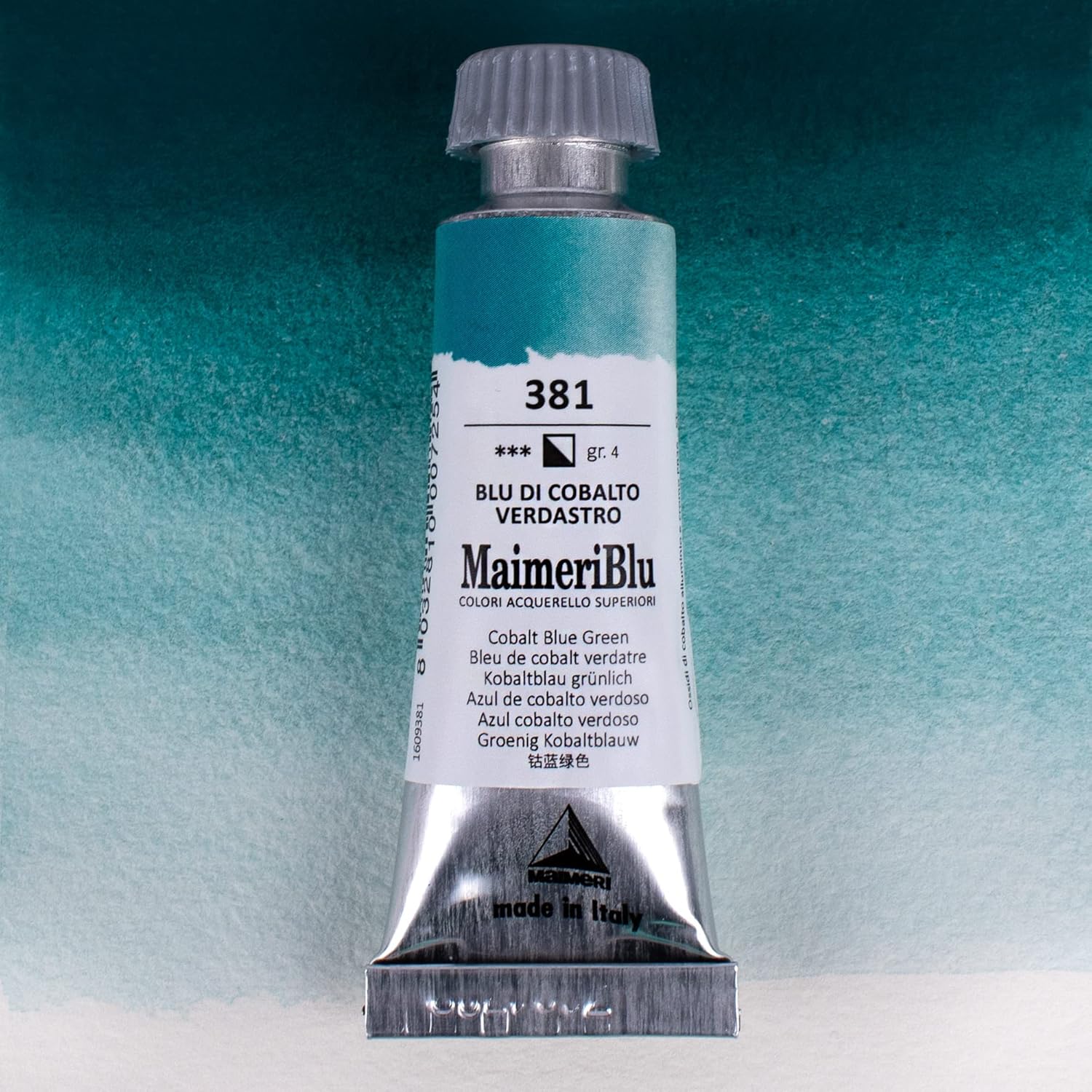 MaimeriBlu 12ml Single-Pigment Watercolor Paint - Cobalt Blue Greenish PB36 Professional Watercolor Paint - Lightfast and Transparent Watercolor Paint Tube for Artists