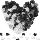 1200 Pcs Artificial Silk Rose Petals Black And White Rose Petals Flowers Decorations For Romantic Night Wedding Valentine Engagement Special Events