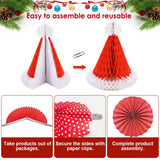 Christmas Party Decorations - Reusable Indoor Decor Kit With Merry Christmas Sign Banner, Pennant Banner & Hanging Paper Tissue Fan Tree Garland