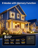 2 Pack Solar Fairy Lights Outdoor 66FT 200 LED Warm White String Lights Waterproof with 8 Modes for Patio Garden Fence Yard Christmas Party Decor