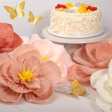 Pink Paper Flowers Artificial 3D Wall Décor Birthday Wedding Bridal Baby Shower Dark Light Pink Peach Beige White Tissue Crepe Flower Nursery Room Backdrop Centerpieces Girls Women Party Decorations